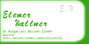 elemer wallner business card